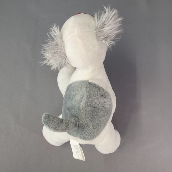 Puppy Dog Plush Toy White Gray Red Nose Soft Lovey by Oriental Trading Co. 8" - Picture 8 of 11
